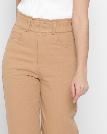 Песочные джинсы мом 43276, Цвет: Кемел, Размер: S, изображение 3