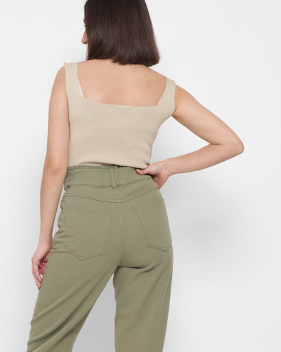 Стильні джинси мом зеленого кольору 43279, Колір: Зелений, Розмір: S, зображення 4