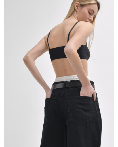 Жіночі джинси baggy чорного кольору 55993, Колір: Чорний, Розмір: M, зображення 7