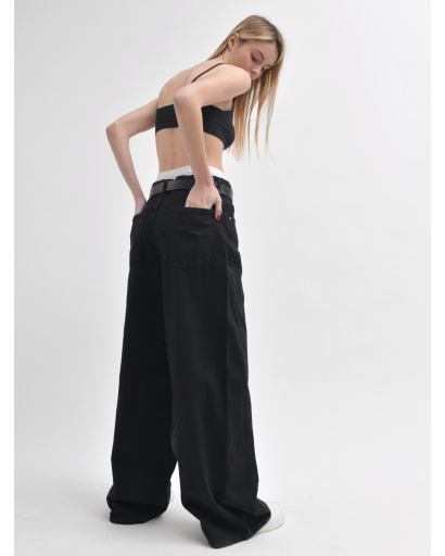 Жіночі джинси baggy чорного кольору 55993, Колір: Чорний, Розмір: M, зображення 8