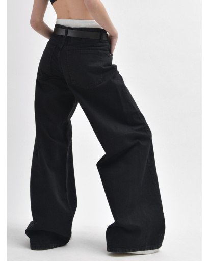 Жіночі джинси baggy чорного кольору 55993, Колір: Чорний, Розмір: M, зображення 9