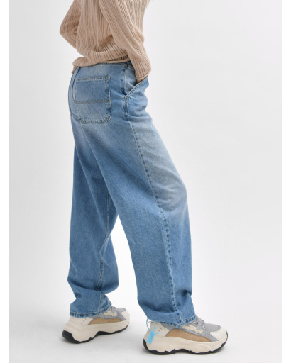 Голубые джинсы baggy 55995, Цвет: Голубой, Размер: S, изображение 5