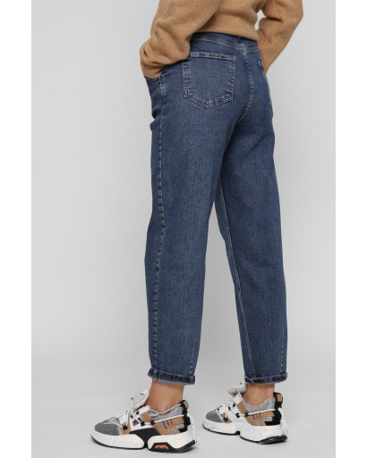 Стильные синие джинсы мом 38620, Цвет: Темно-синий, Размер: 28, изображение 3