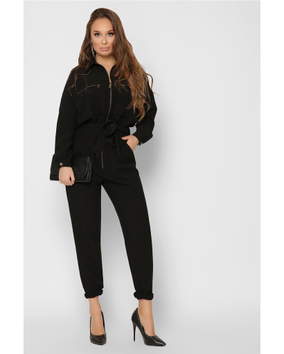 Женский черный комбинезон с большими карманами 36718, Цвет: Черный, Размер: XS, изображение 3
