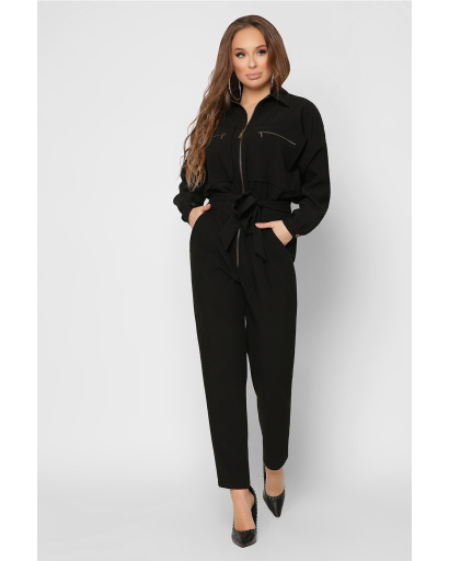 Женский черный комбинезон с большими карманами 36718, Цвет: Черный, Размер: XS, изображение 6