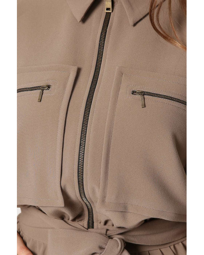 Жіночий комбінезон із великими кишенями 36722, Колір: Капучино, Розмір: XS, зображення 8