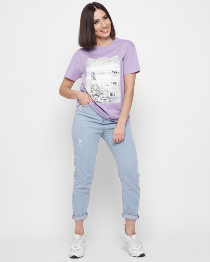 Джинсы мом с потёртостями 43099, Цвет: Голубой, Размер: 25, изображение 4