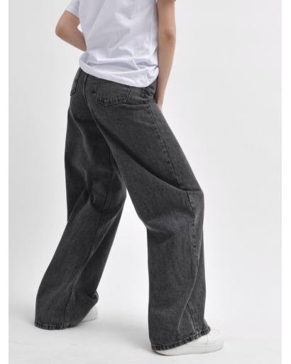 Женские графитовые джинсы wide leg 55998, Цвет: Графит, Размер: XS, изображение 3