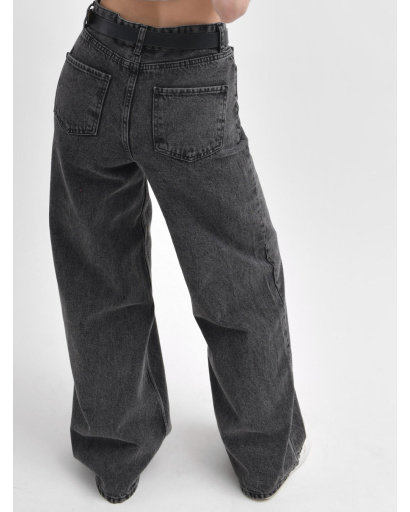 Женские графитовые джинсы wide leg 55998, Цвет: Графит, Размер: XS, изображение 5