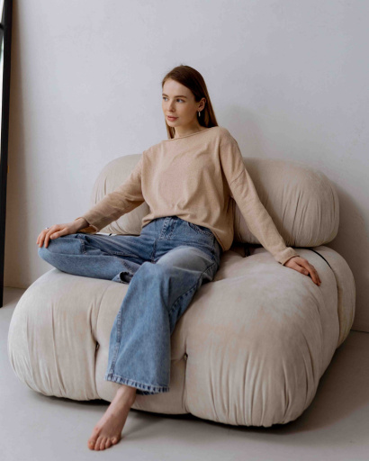 Джинсы Wide Leg голубого цвета 55999, Цвет: Голубой, Размер: XS, изображение 6