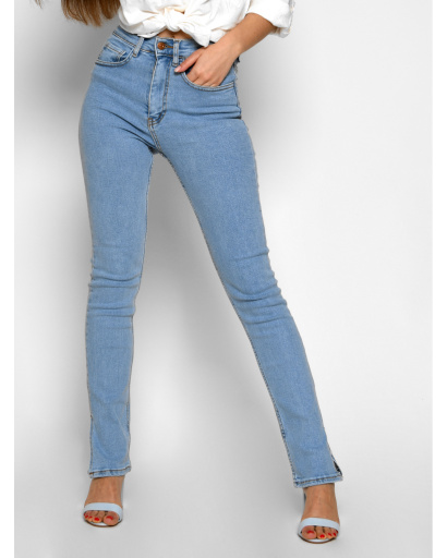 Женские джинсы с разрезами 55113, Цвет: Голубой, Размер: 25, изображение 2