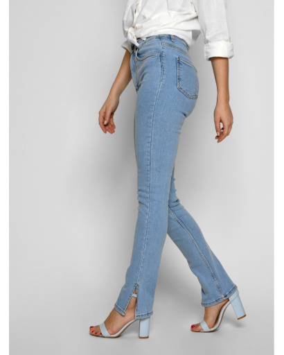 Женские джинсы с разрезами 55113, Цвет: Голубой, Размер: 25, изображение 3