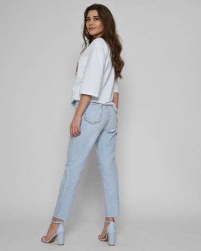 Женские голубые джинсы 55114, Цвет: Голубой, Размер: 27, изображение 3