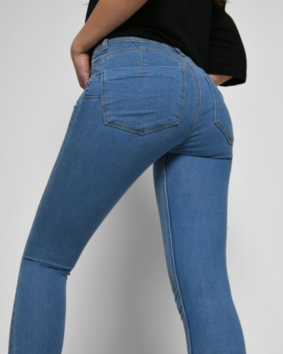 Синие джинсы скинни 55119, Цвет: Синий, Размер: 26, изображение 2