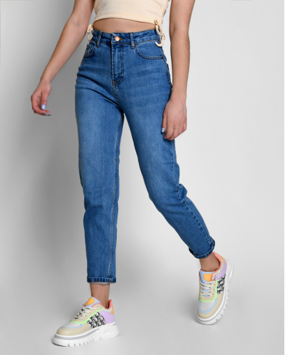 Голубые джинсы-баллоны 55122, Цвет: Голубой, Размер: 25, изображение 4