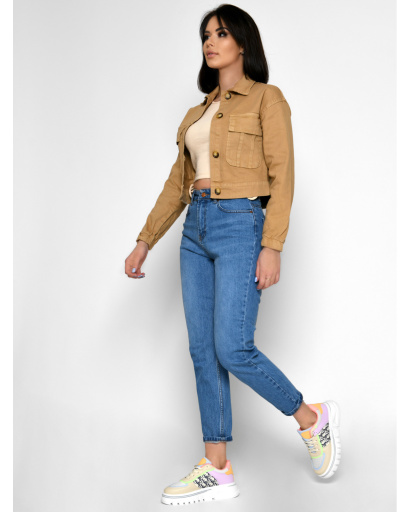 Голубые джинсы-баллоны 55122, Цвет: Голубой, Размер: 25, изображение 5