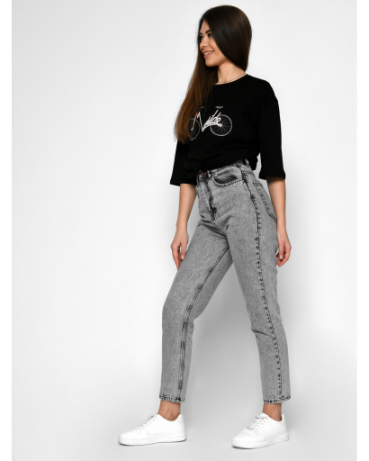 Серые джинсы-баллоны 55128, Цвет: Серый, Размер: 25, изображение 4