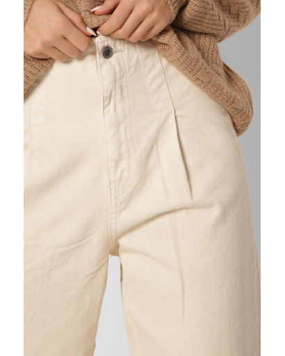 Женские бежевые джинсы slouchy 37969, Цвет: Бежевый, Размер: 31, изображение 4