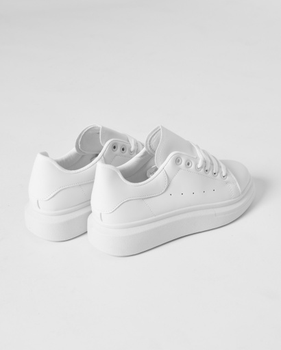 Белые повседневные кеды 45012, Цвет: Белый, Размер: 39, изображение 2