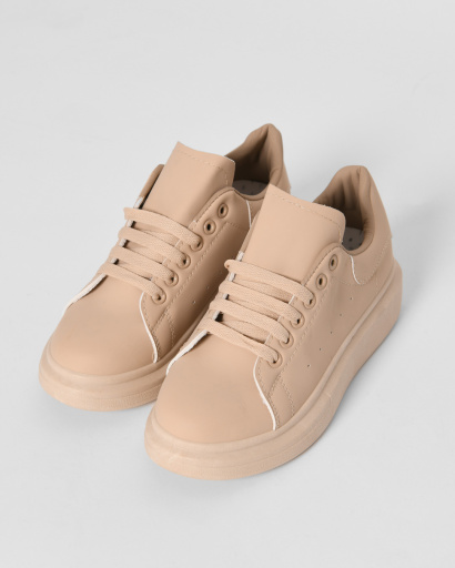 Бежевые повседневные кеды 45013, Цвет: Бежевый, Размер: 39, изображение 2