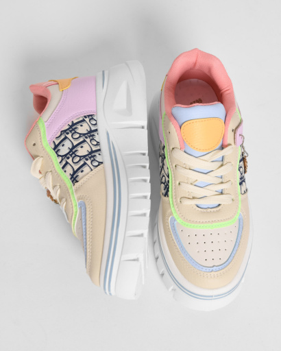 Разноцветные кеды на высокой подошве 45017, Цвет: Мультиколор, Размер: 37, изображение 4