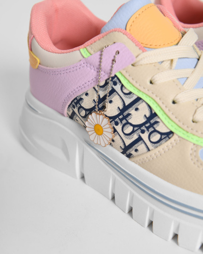 Разноцветные кеды на высокой подошве 45017, Цвет: Мультиколор, Размер: 37, изображение 6