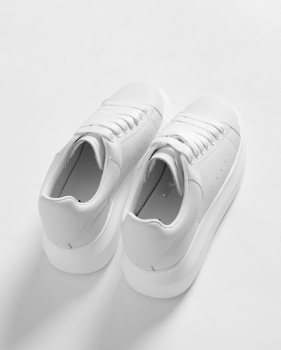 Белые классические кеды 45018, Цвет: Белый, Размер: 40, изображение 5