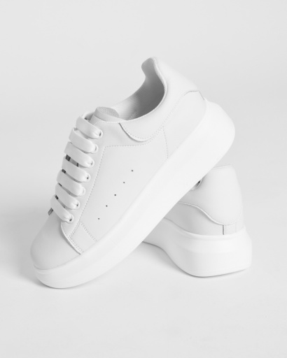 Белые классические кеды 45018, Цвет: Белый, Размер: 40, изображение 6