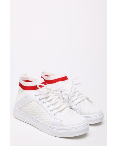 Стильные кеды на шнуровке 35221, Цвет: Белый, Размер: 37, изображение 2