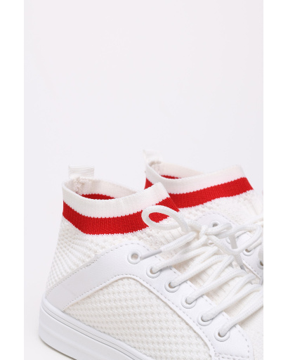 Стильные кеды на шнуровке 35221, Цвет: Белый, Размер: 37, изображение 3