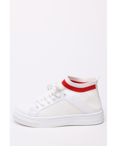 Стильные кеды на шнуровке 35221, Цвет: Белый, Размер: 37, изображение 4