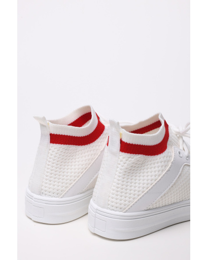 Стильные кеды на шнуровке 35221, Цвет: Белый, Размер: 37, изображение 5