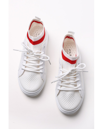 Стильные кеды на шнуровке 35221, Цвет: Белый, Размер: 37, изображение 6