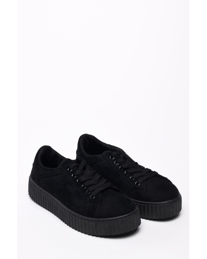 Черные женские кеды из нубука 35225, Цвет: Черный, Размер: 39, изображение 2