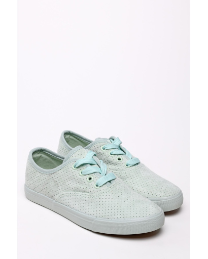 Кеди із замші на шнурівці 35230, Колір: М'ята, Розмір: 39, зображення 2