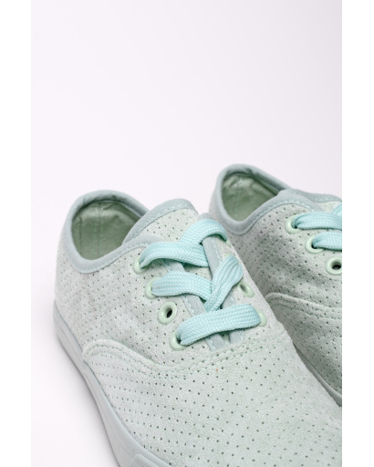 Кеди із замші на шнурівці 35230, Колір: М'ята, Розмір: 39, зображення 4