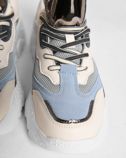 Массивные кроссовки на высокой подошве 45011, Цвет: Бежевый, Размер: 41, изображение 5