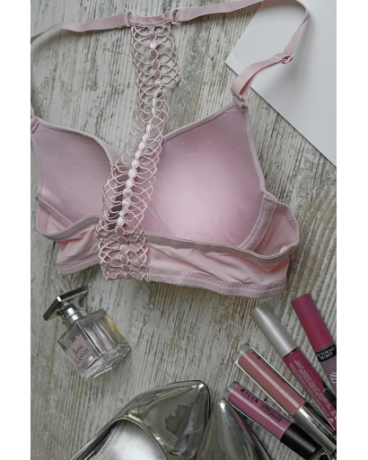 Рожевий жіночий бюстгальтер з пуш-ап ефектом 35137, Колір: Світло-рожевий, Розмір: 80B, зображення 2