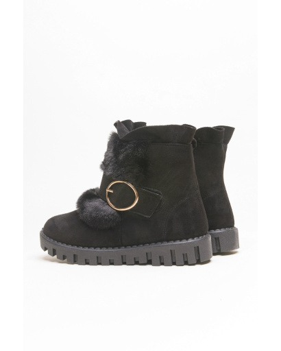 Женские зимние ботинки с мехом 28989, Цвет: Черный, Размер: 41, изображение 4