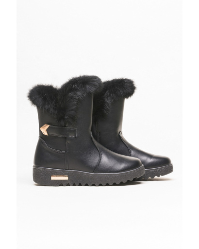 Женские ботинки на зиму из эко-кожи 28991, Цвет: Черный, Размер: 39, изображение 2