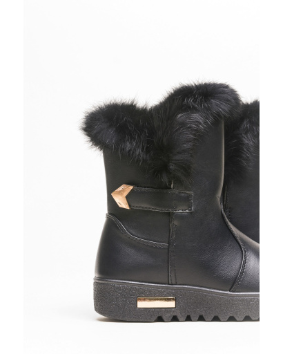 Женские ботинки на зиму из эко-кожи 28991, Цвет: Черный, Размер: 39, изображение 3