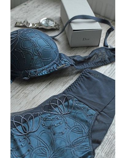 Комплект нижнего белья с push-up 35149, Цвет: Морская волна, Размер: 70 B трусики S, изображение 2