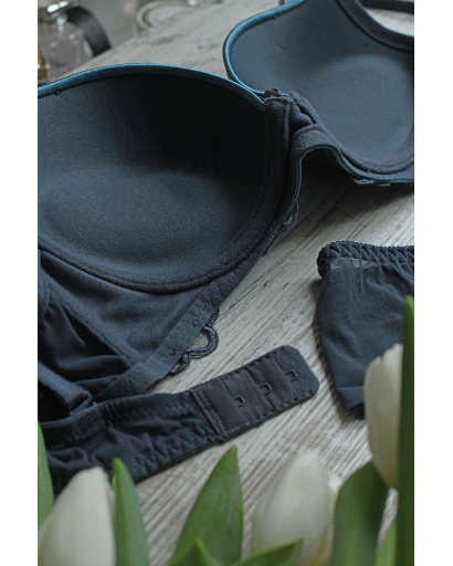 Комплект нижнего белья с push-up 35149, Цвет: Морская волна, Размер: 70 B трусики S, изображение 4