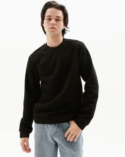 Чоловічий чорний світшот з тринитки 31929, Колір: Чорний, Розмір: S, зображення 2