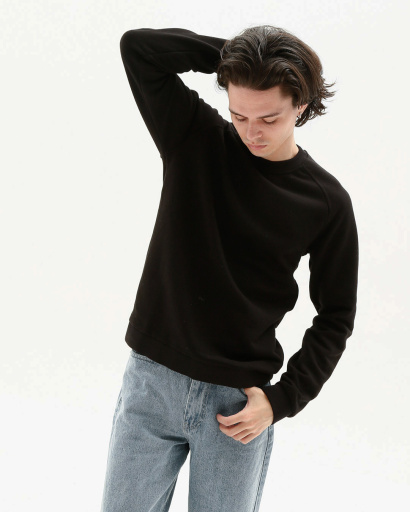 Чоловічий чорний світшот з тринитки 31929, Колір: Чорний, Розмір: S, зображення 4