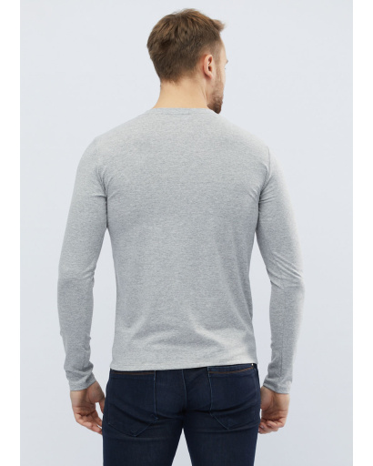 Однотонний чоловічий лонгслів колір сірий 32078, Колір: Сірий, Розмір: S, зображення 3