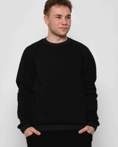 Утепленный синий мужской свитшот на флисе 30137, Цвет: Синий, Размер: L, изображение 2