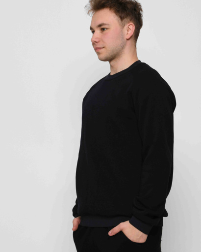 Утепленный синий мужской свитшот на флисе 30137, Цвет: Синий, Размер: L, изображение 3