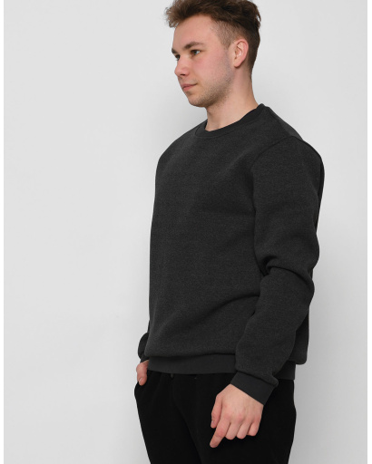 Антрацитовий чоловічий світшот на флісі 29927, Колір: Графіт, Розмір: S, зображення 2