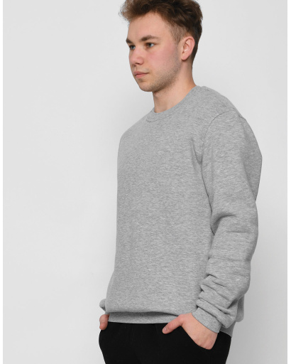 Серый мужской свитшот на флисе 29929, Цвет: Серый, Размер: S, изображение 2